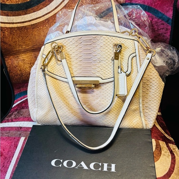Coach Madison pinnacle Python Embossed Dome Satchel Bag